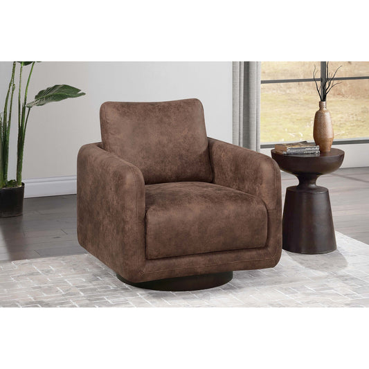 Sabrina Walnut Fabric Accent Chair – 31"W Accent Chair