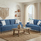 Selby Contemporary Chenille Sofa – Blue, Solid Wood Frame, 83"W – view 10