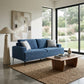 Selby Contemporary Chenille Sofa – Blue, Solid Wood Frame, 83"W – view 2