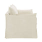 Shane Beige Linen Slipcover Loveseat w/2 Pillows 58" side view with soft beige fabric and plush cushions.
