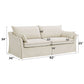 Shane Beige Linen Sofa – 82” Slipcovered Sofa with Pocket Coil Seating & 2 Pillows dimensions diagram