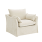 Shane Beige Slipcover Linen Chair w/2 Pillows, soft beige linen upholstery, cozy design, perfect for any interior.