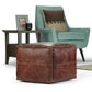 Sheffield Dark Brown Leather Pouf – 18" Square Genuine Leather Ottoman – view 7