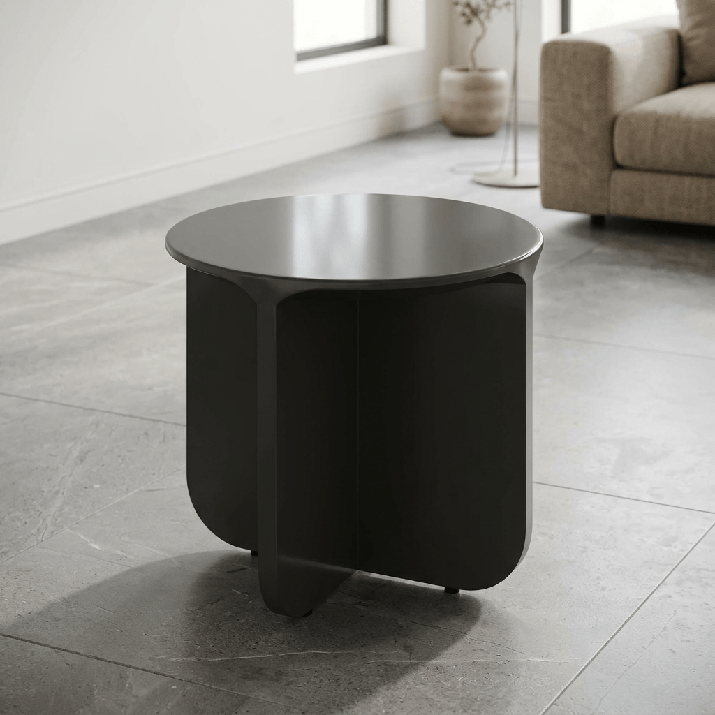 Lamond Teal High Gloss End Table – 20” Modern Side Table in sleek black finish, designed for contemporary interiors.