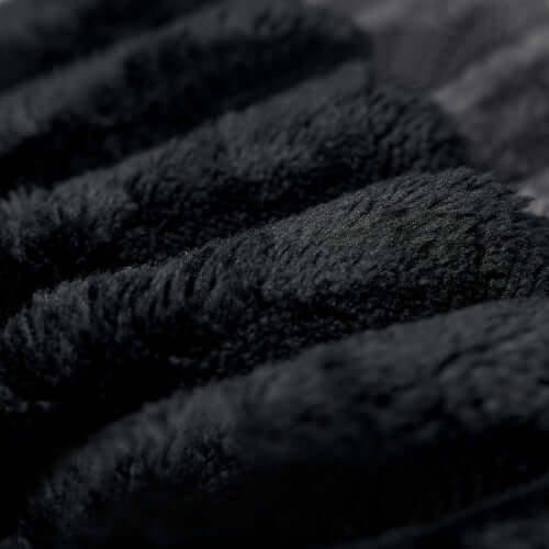 Close-up of soft, plush black corduroy fabric used in Modern Corduroy Deep Seat Loveseat Sofa – Comfy Couch.