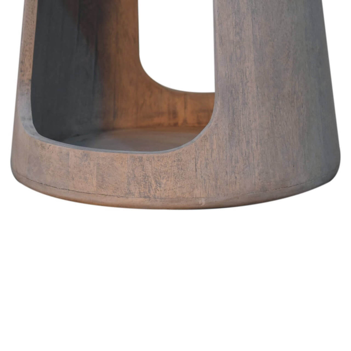 Solid Wood Acid Wash Side Table, Open-Storage with unique acid wash finish and open design for modern aesthetics.