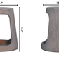 Solid Wood Acid Wash Side Table, Open-Storage showcasing unique design and dimensions of 15.7" height and width.