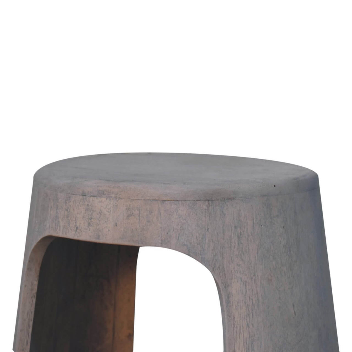 Solid Wood Acid Wash Side Table, Open-Storage showcasing natural texture and unique acid wash finish.