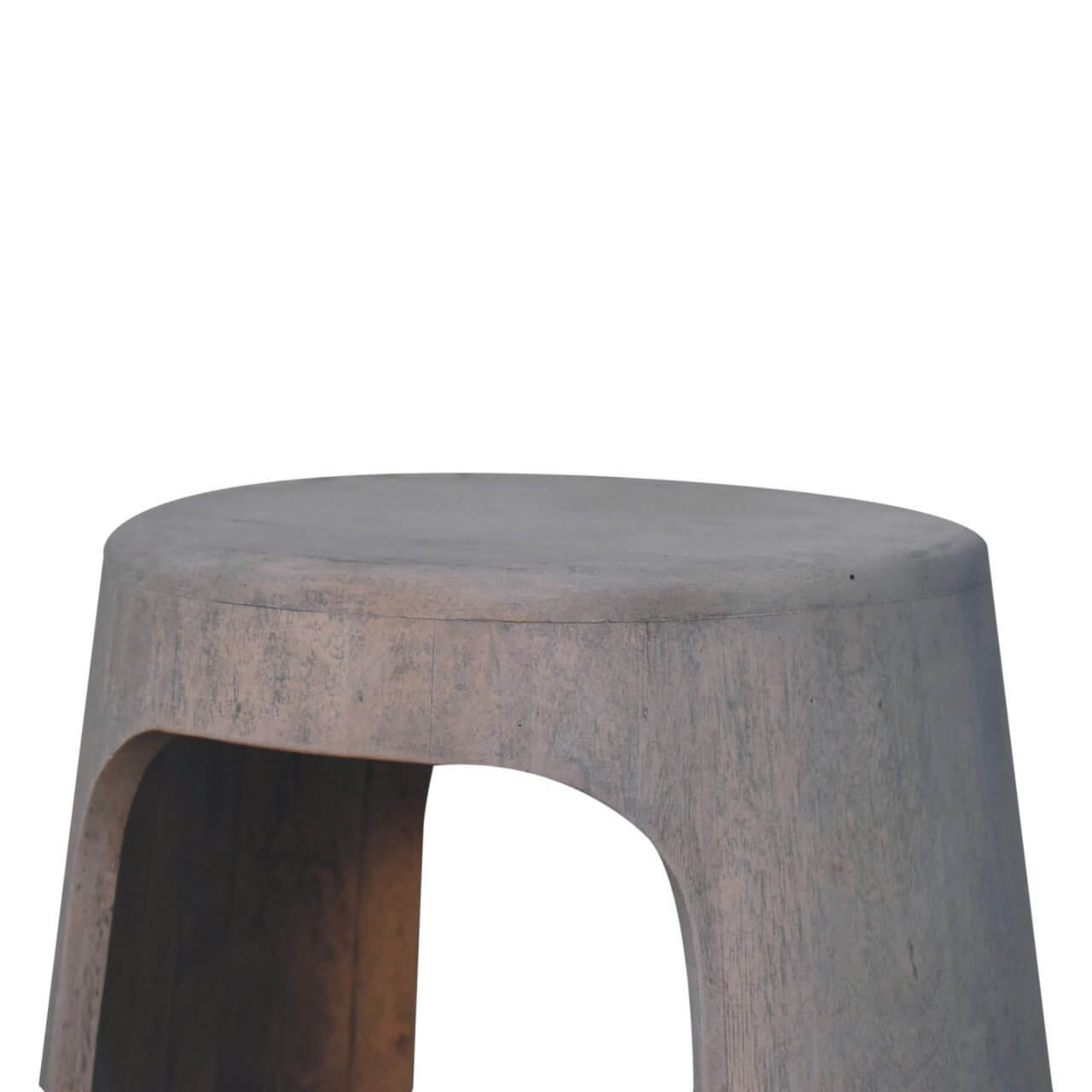 Solid Wood Acid Wash Side Table, Open-Storage showcasing natural texture and unique acid wash finish.