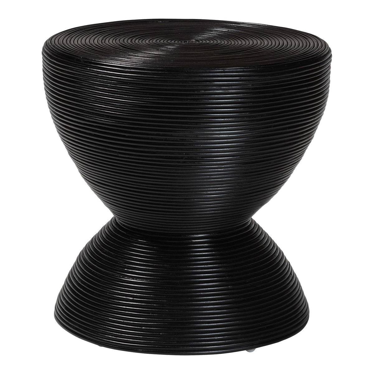 Soraya Rattan Hourglass Side Table – 21.7" Sculptural Accent Table