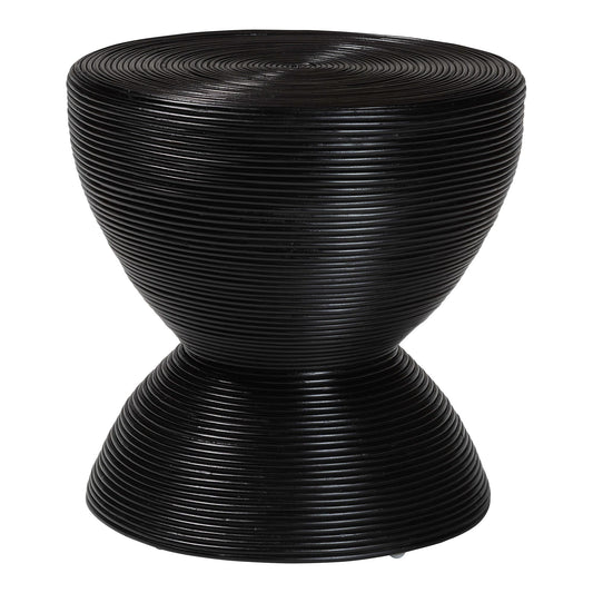 Soraya Rattan Hourglass Side Table – 21.7" Sculptural Accent Table