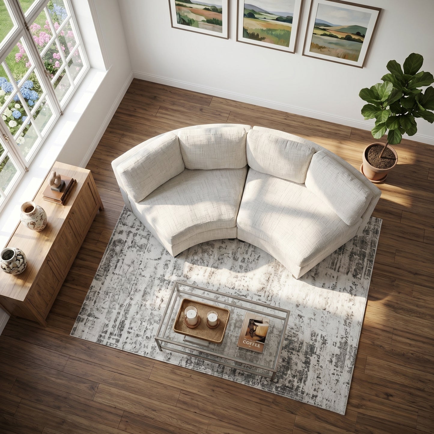 Sorrel Curved Modular Sectional Sofa – Chenille, 4 Colors – view 4