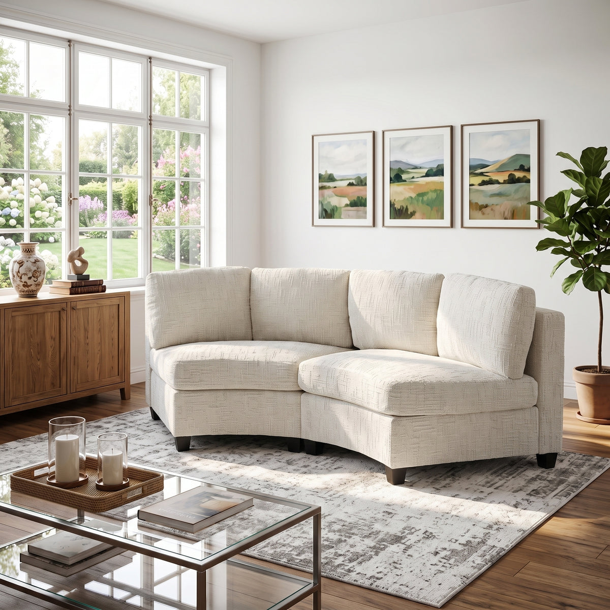 Sorrel Curved Modular Sectional Sofa – Chenille, 4 Colors – view 5