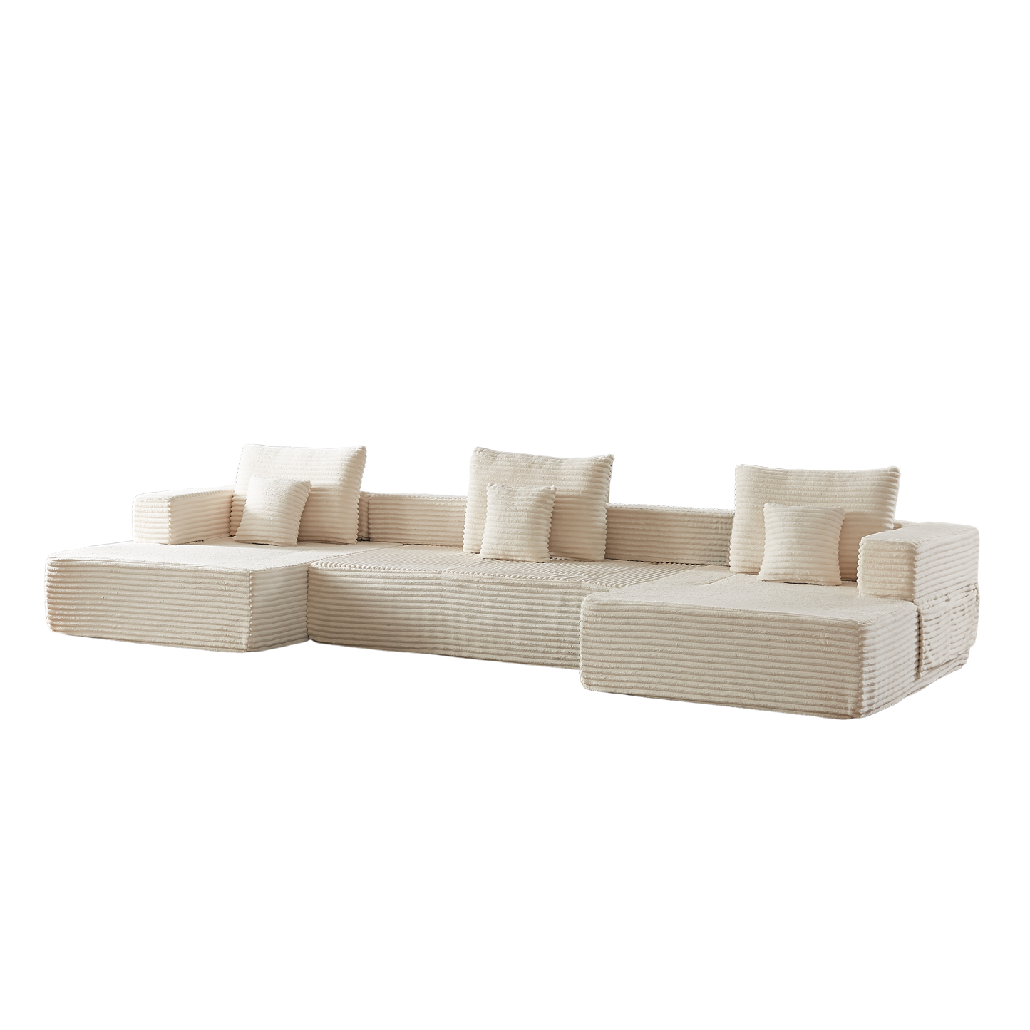 Sorrel U-Shaped Modular Sofa – 137" Corduroy Sectional with Removable Arms – view 14