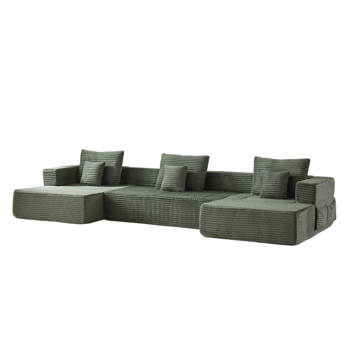 Sorrel U-Shaped Modular Sofa – 137" Corduroy Sectional with Removable Arms – view 18