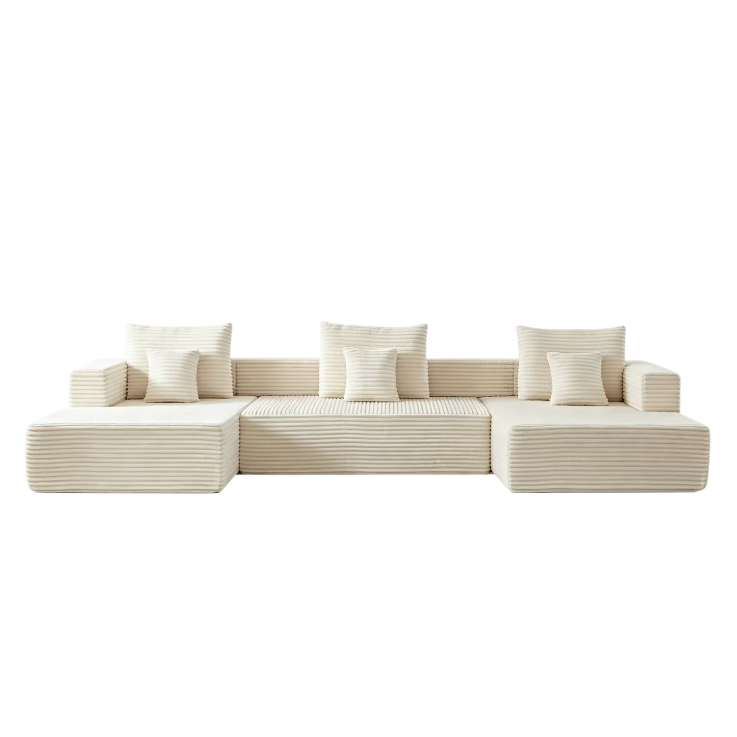 Sorrel U-Shaped Modular Sofa – 137" Corduroy Sectional with Removable Arms – view 4