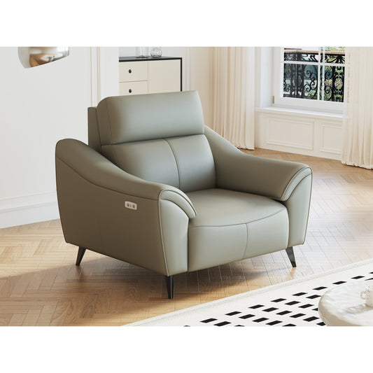Sorren Grey Technical Leather Recliner – 39.4"W Recliner