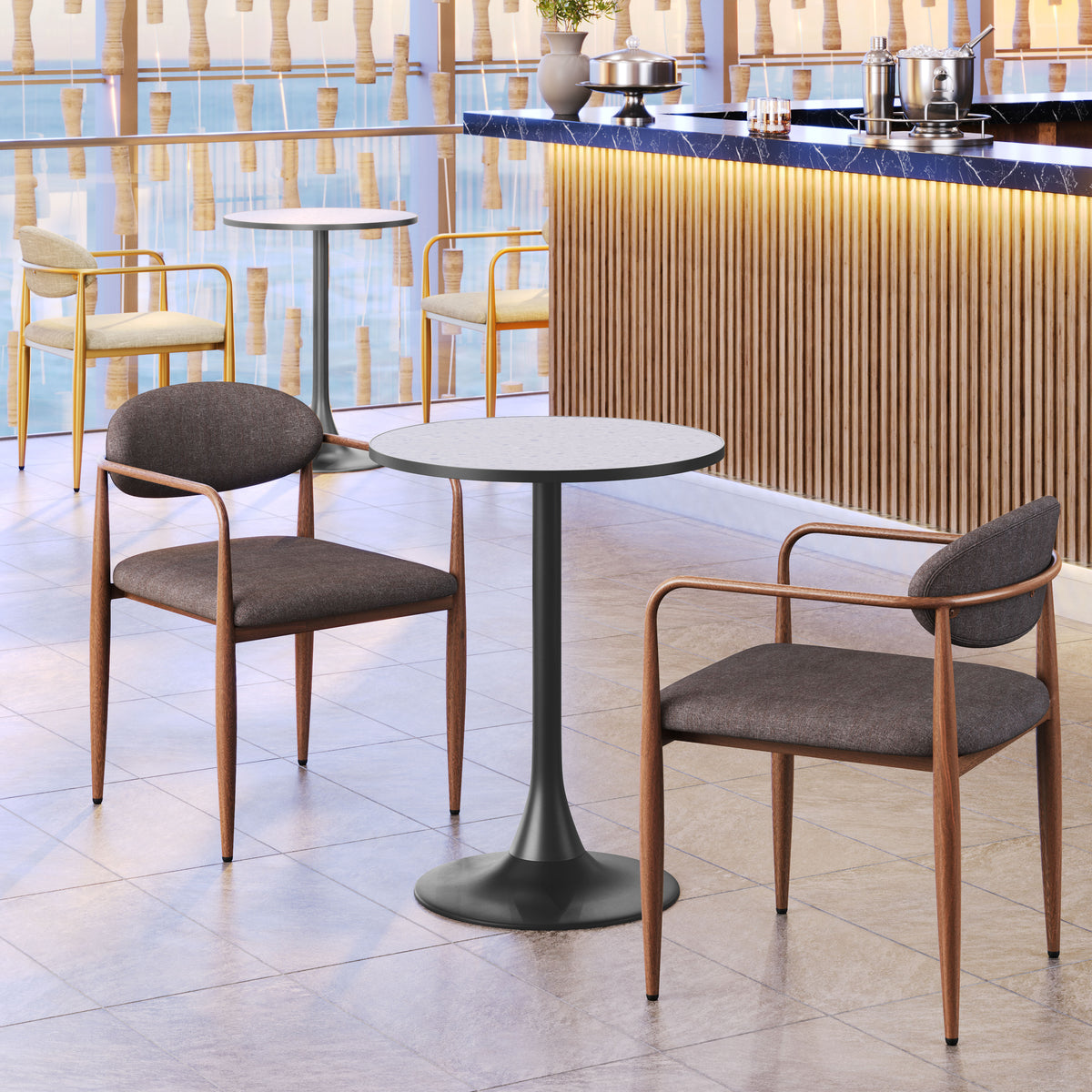 Bite Bistro Table in Gray & Black
