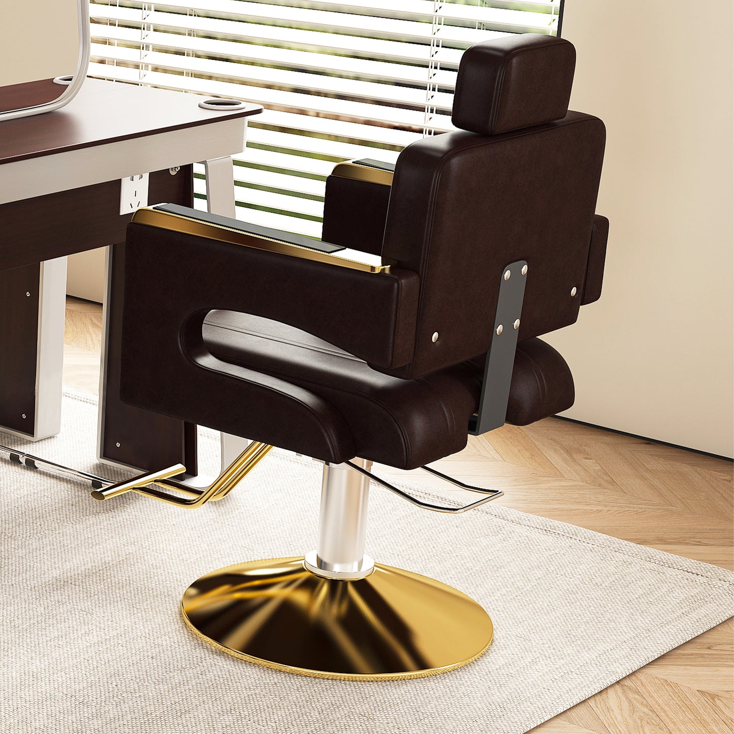 Sterling Hydraulic Barber Chair – 360° Swivel Salon Chair – view 7