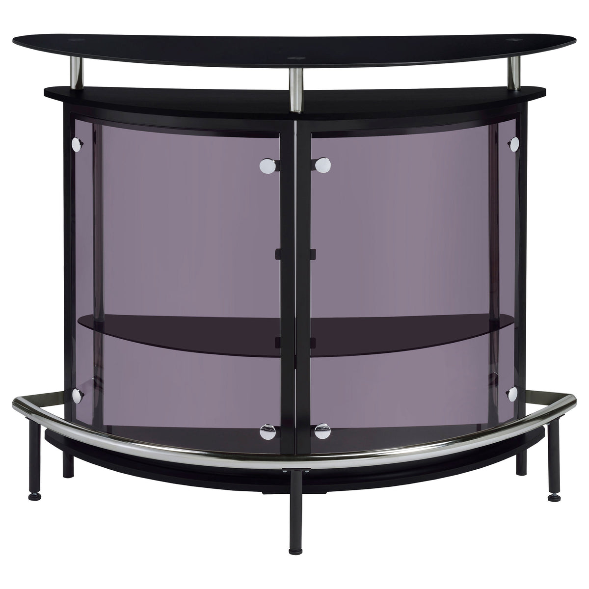 Strick Black Glass & Metal Bar Cabinet – view 5