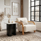 Subliem Cotton White Accent Chair