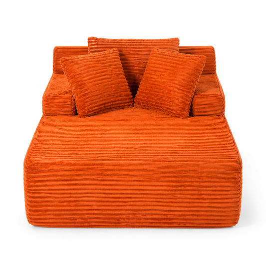 Sutter Corduroy Chaise Lounge Sofa Bed – 66" Armless Cloud Sleeper Chair