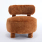 Sutter Fur Fabric Armless Accent Chair – Curved Wingback Chair – view 16