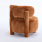 Sutter Fur Fabric Armless Accent Chair – Curved Wingback Chair – view 20
