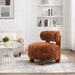 Sutter Fur Fabric Armless Accent Chair – Curved Wingback Chair – view 7
