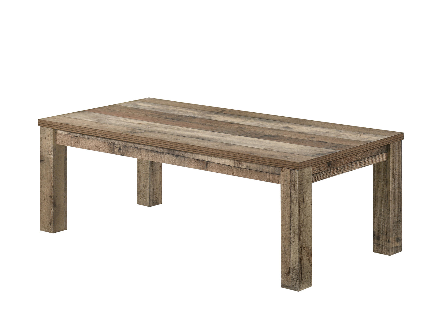 Sutter Weathered Wood Table Set – 3-Piece Brown Coffee & End Table Set – view 2