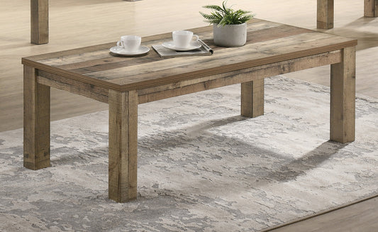 Sutter Weathered Wood Table Set – 3-Piece Brown Coffee & End Table Set – view 5