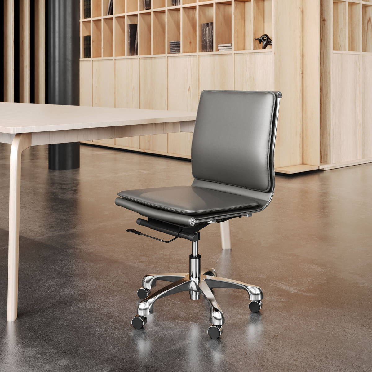 Lider Plus Armless Office Chair in Gray