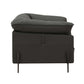 Tadi Black Top-Grain Leather Lounge Chair – Modern Luxury Accent Chair side view showcasing bold design and minimalist style