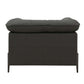 Tadi Black Top-Grain Leather Lounge Chair – Modern Luxury Accent Chair viewed from the back with a plush cushion on top.