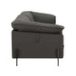 Side view of Tadi Black Top-Grain Leather Loveseat 69" – Modern Luxury 2-Seat Sofa showcasing its contemporary design.