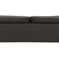 Tadi Black Top-Grain Leather Loveseat 69" – Modern Luxury 2-Seat Sofa side view showcasing minimalist design and deep cushioning.