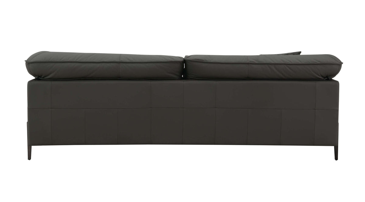 Tadi Black Top-Grain Leather Loveseat 69"