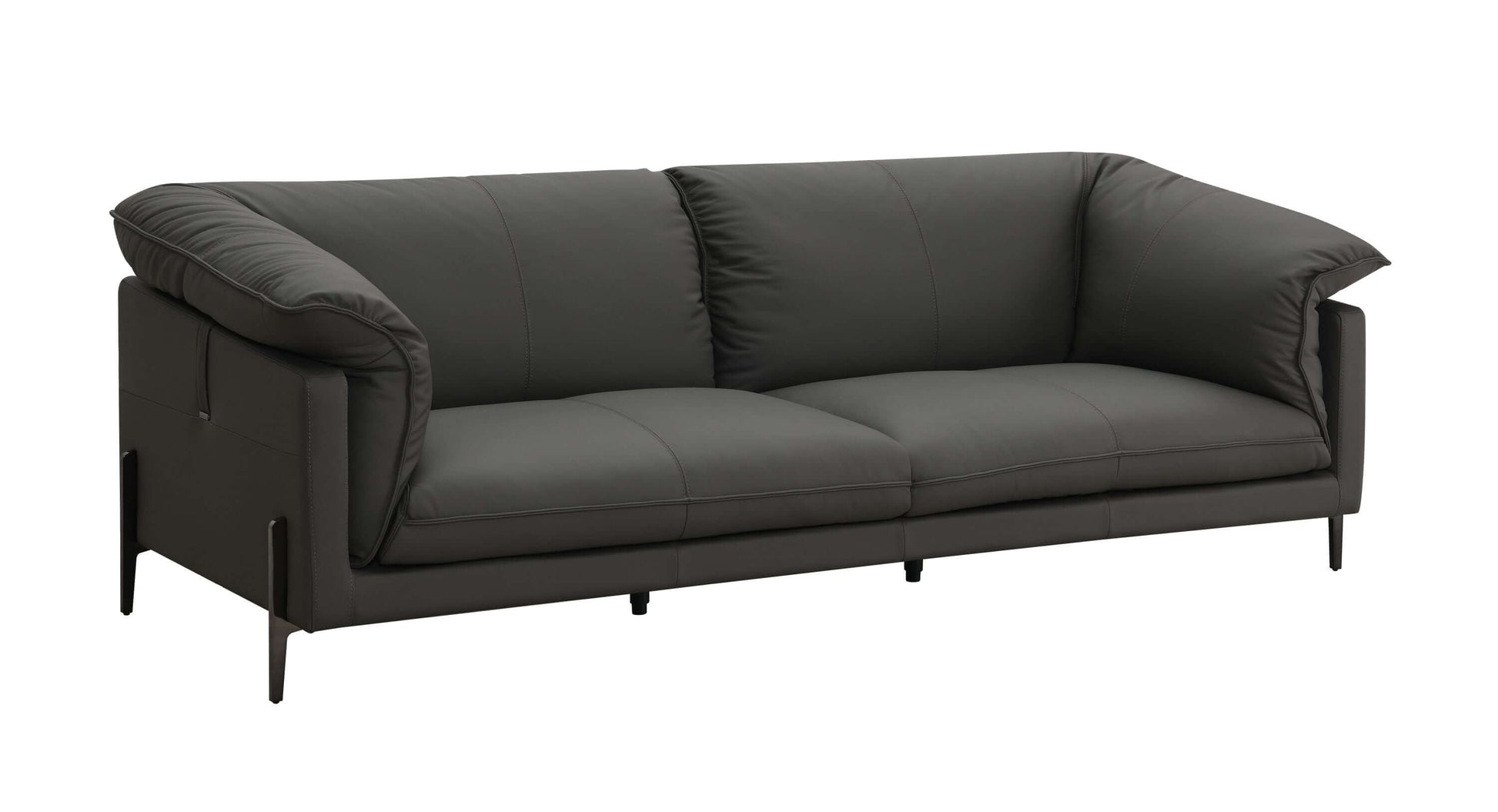 Tadi Black Top-Grain Leather Sofa 97" – Modern Luxury Statement Couch in sleek black design with plush cushions.