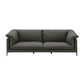 Tadi Black Top-Grain Leather Loveseat 69" – Modern Luxury 2-Seat Sofa with deep seating and minimalist design.