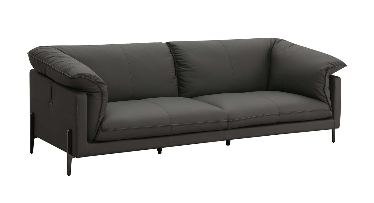 Tadi Black Top-Grain Leather Sofa 97" – Modern Luxury Statement Couch in a sleek, modern design with plush cushions.