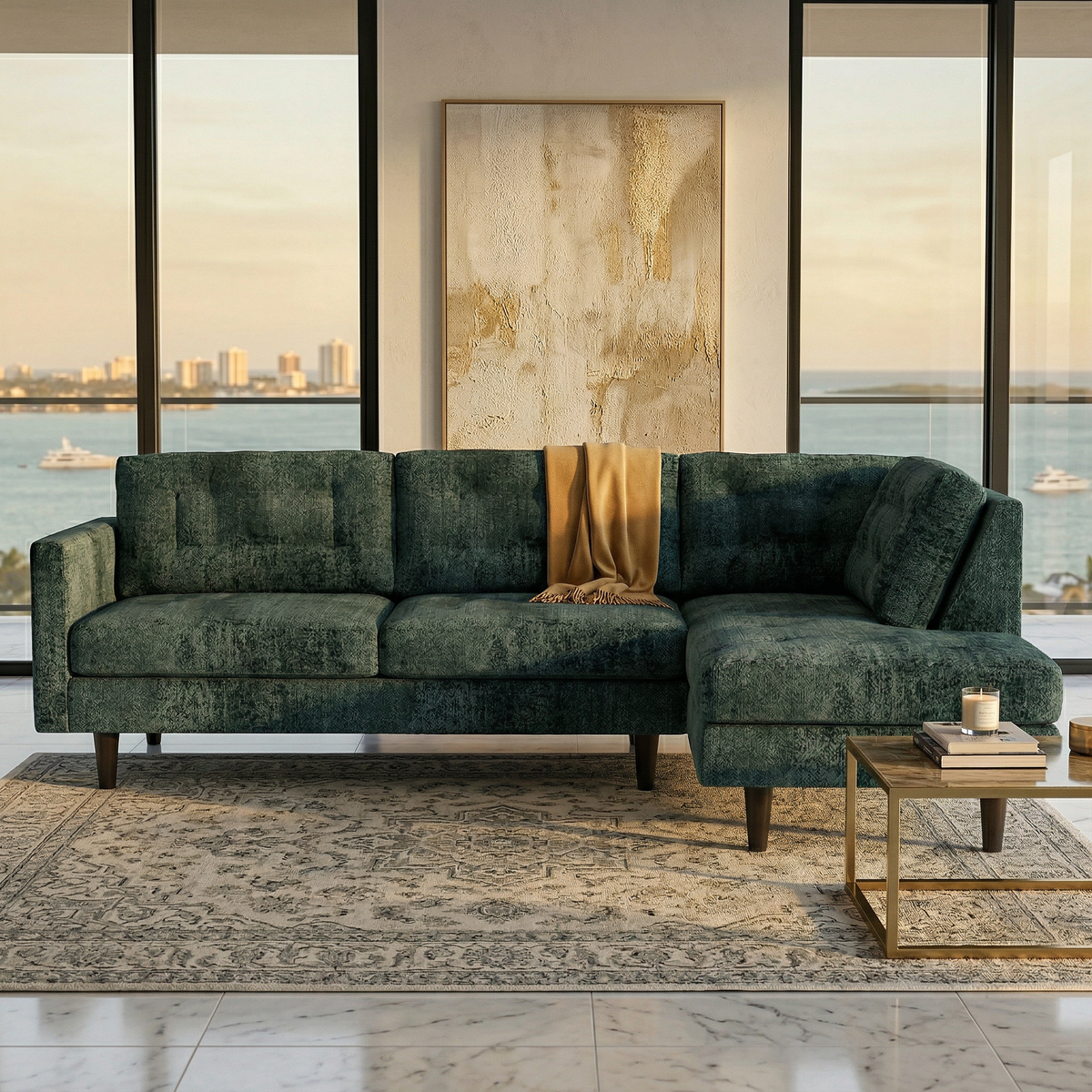 Talmadge L-Shaped Sectional Sofa – Made in USA, 2 Fabric Options – view 15