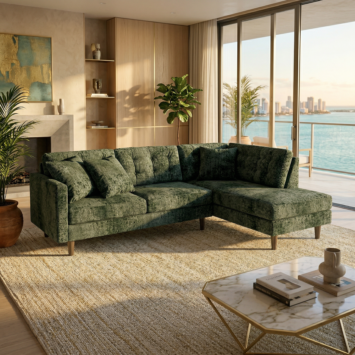 Talmadge L-Shaped Sectional Sofa – Made in USA, 2 Fabric Options – view 17