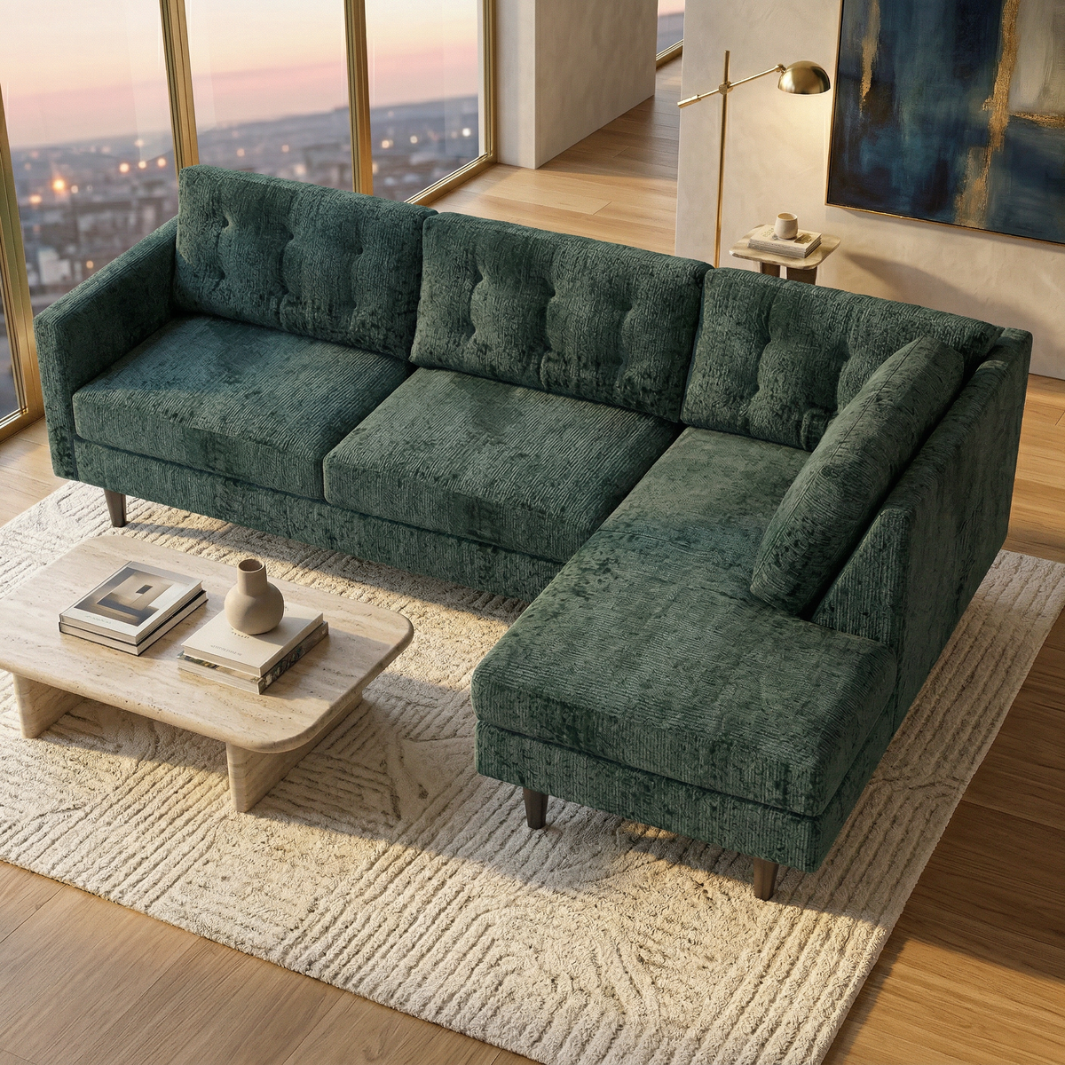 Talmadge L-Shaped Sectional Sofa – Made in USA, 2 Fabric Options – view 18