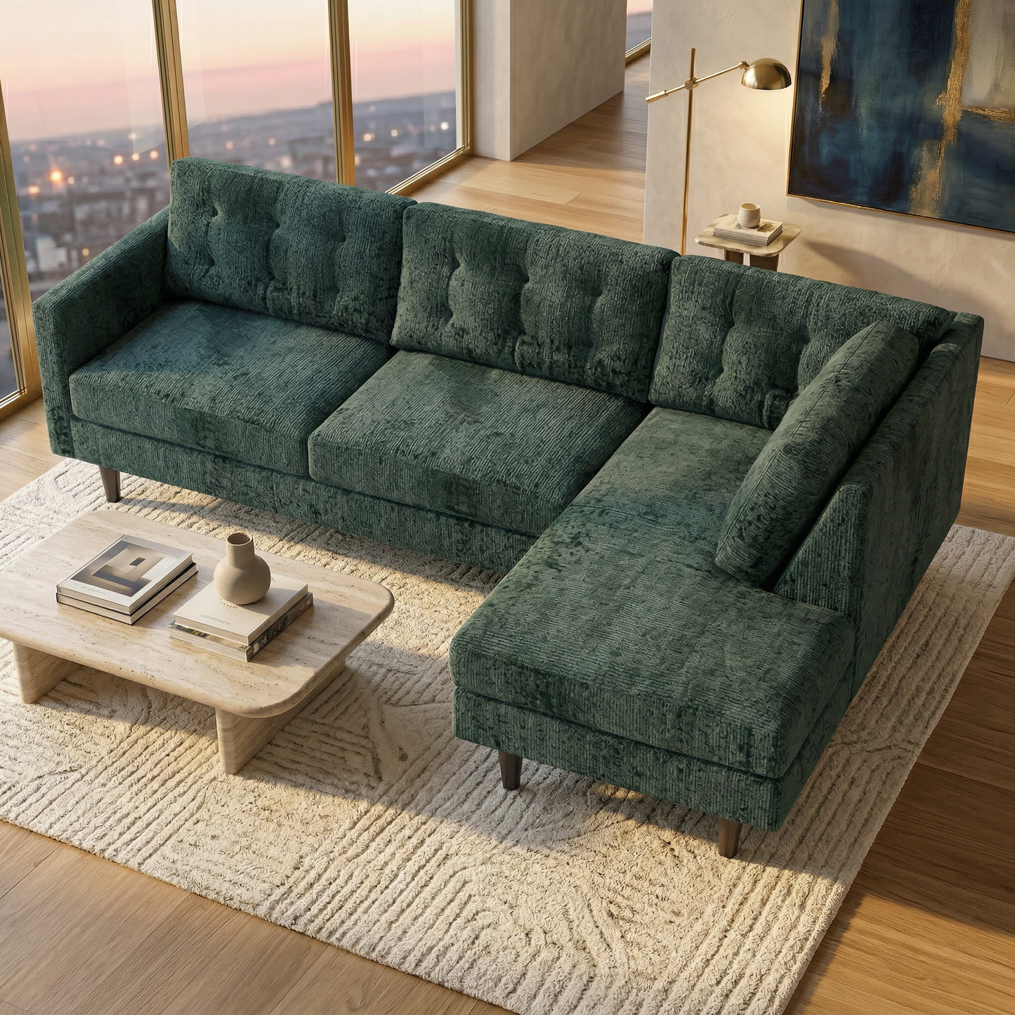 Talmadge L-Shaped Sectional Sofa – Made in USA, 2 Fabric Options – view 18