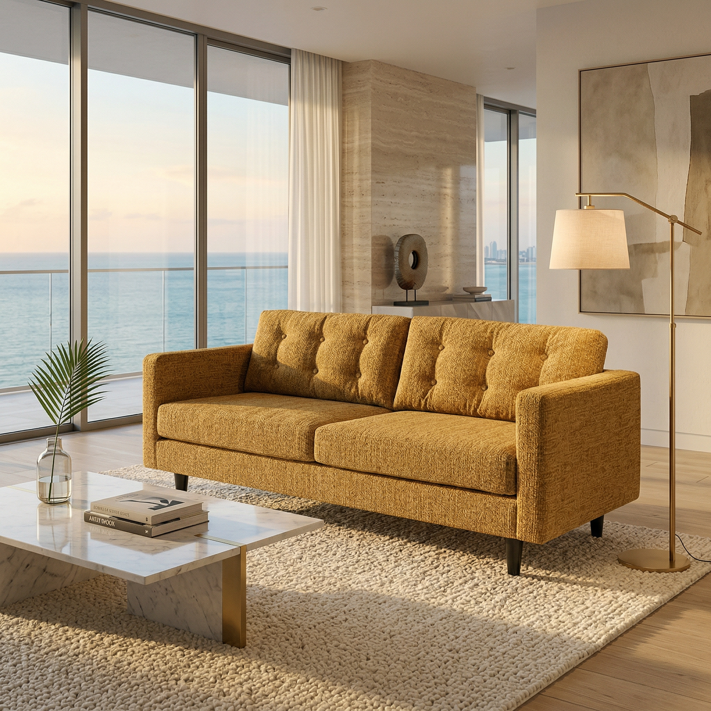 Talmadge Sofa – 92" Made-in-USA Sofa, Sage Green & Mustard Yellow – view 15