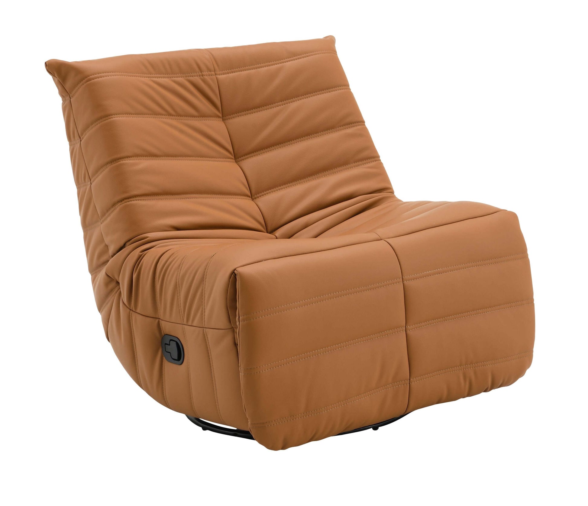 Orange PU Leather Swivel Glider Recliner – Modern Reclining Chair with 360° Swivel & Smooth Glide