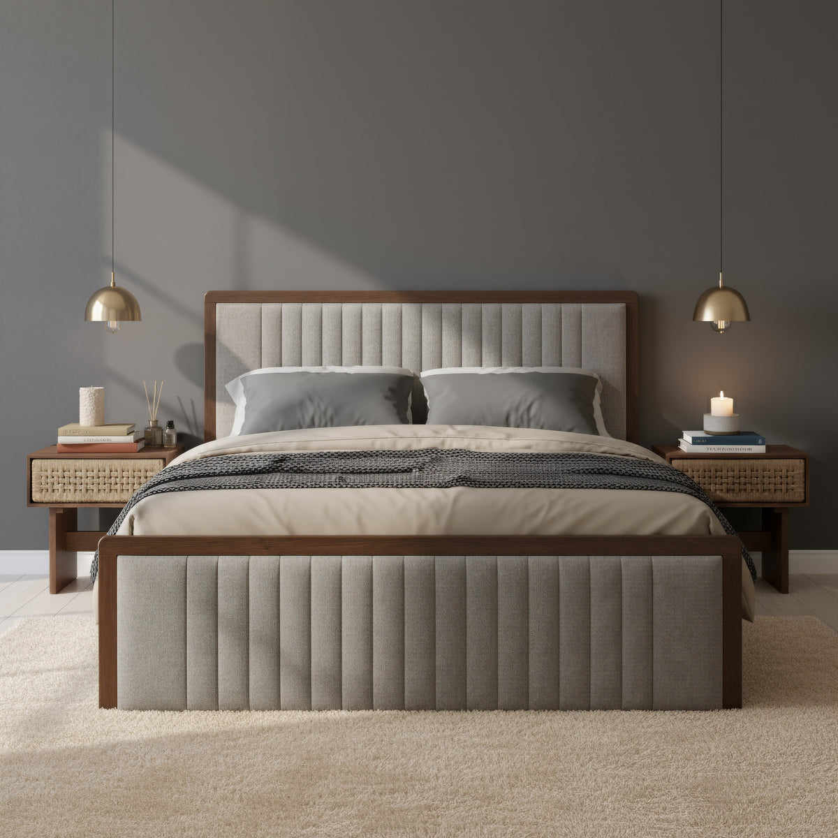 Amaria Natural & Walnut Nightstand