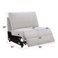 Tarrance Modular Gray Sherpa & Velvet Power Recliner Sectional with Multifunction Console 165" dimensions and design.