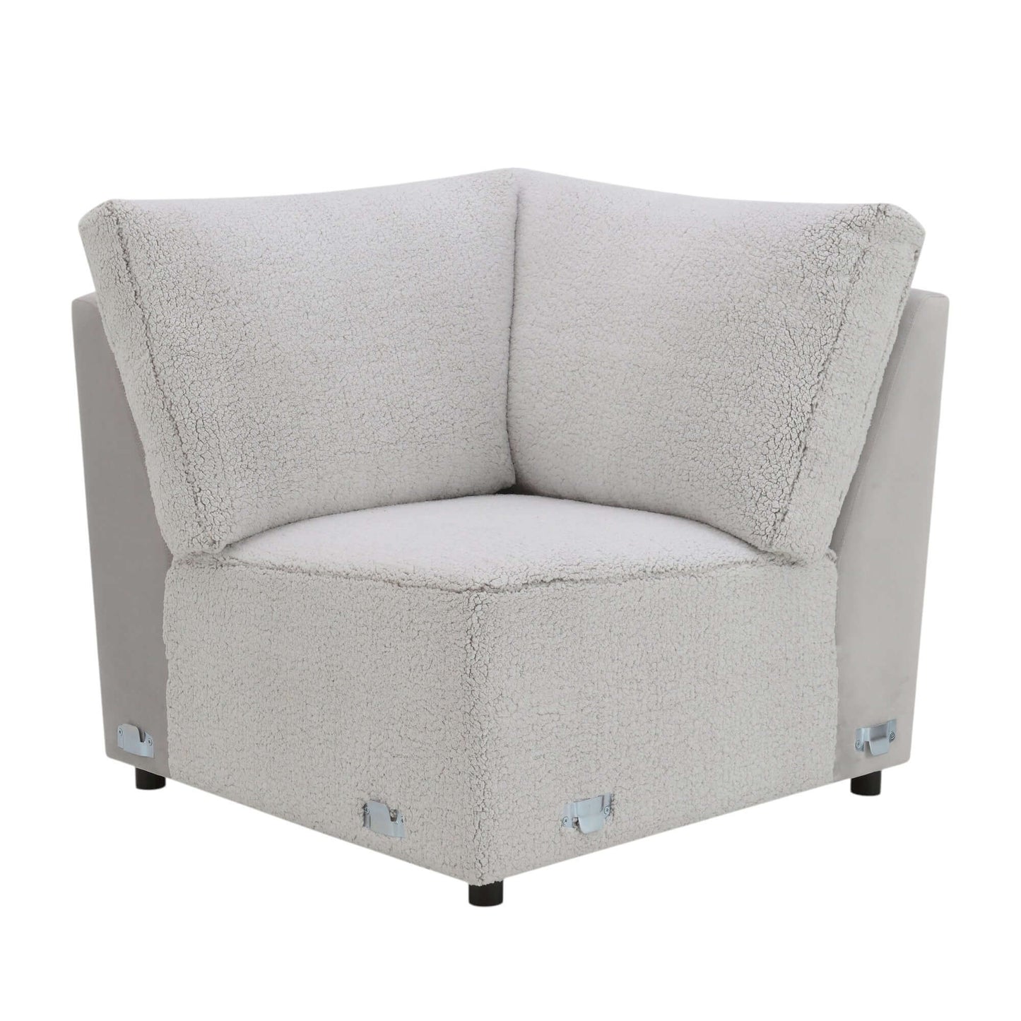 Tarrance Modular Gray Sherpa & Velvet Power Recliner Sectional with Multifunction Console 165" corner chair