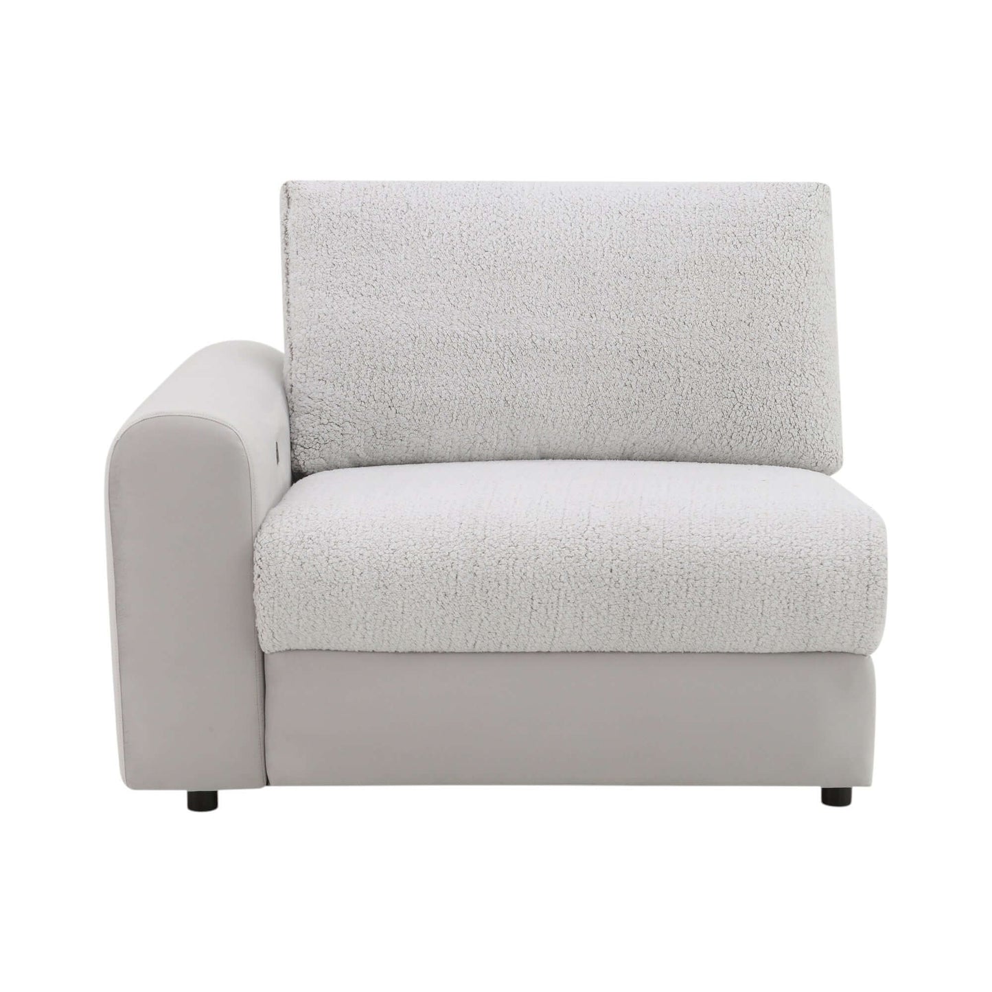 Tarrance Modular Gray Sherpa & Velvet Power Recliner Sectional with Multifunction Console 165" oversized comfort design